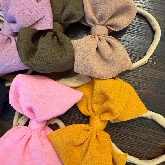 16 Colorful Bow Headband Set - Picture 2 of 4